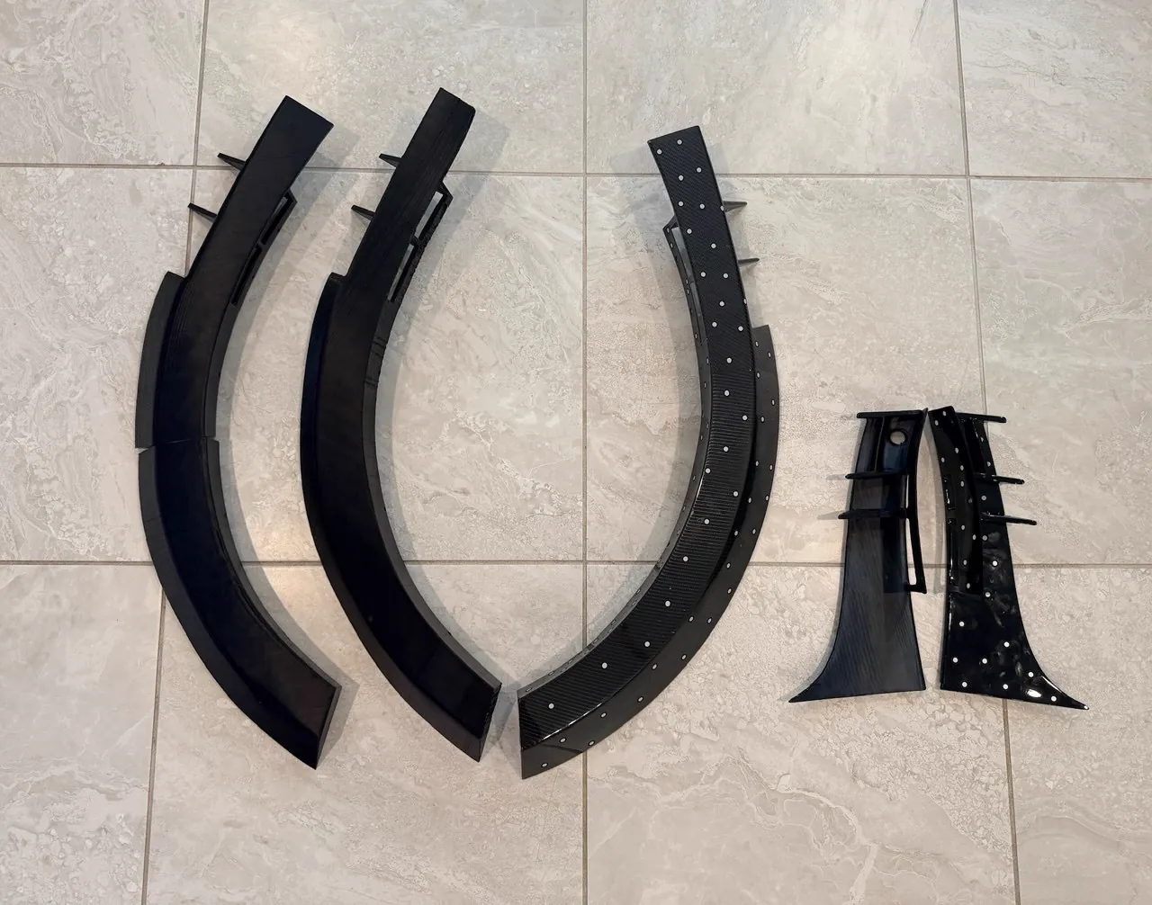3D printed carbon-finish automotive trim pieces