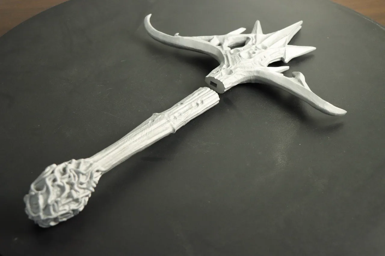 3D printed fantasy spiked mace prop