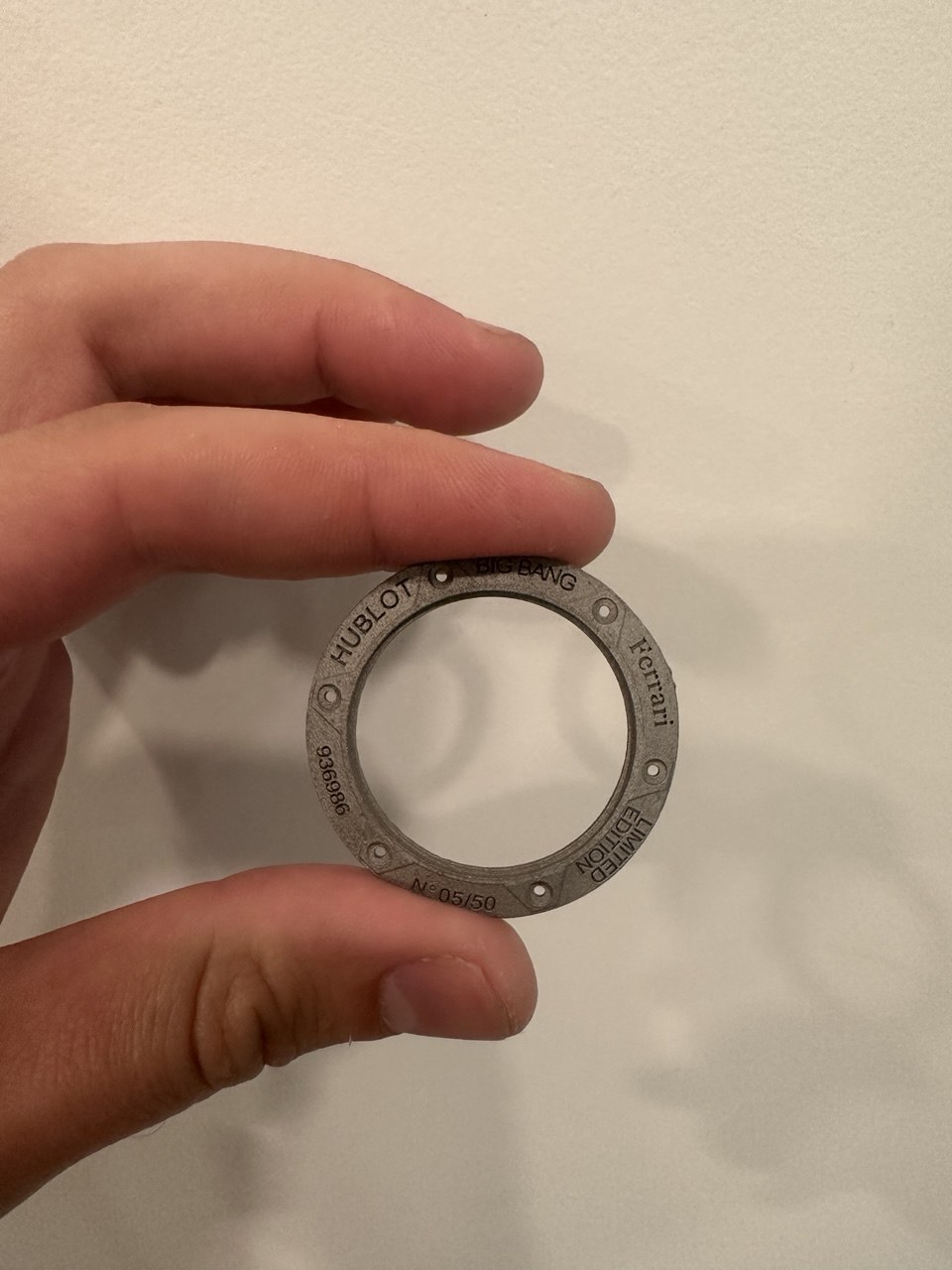 Precision metal watch bezel component, Hublot Ferrari limited edition