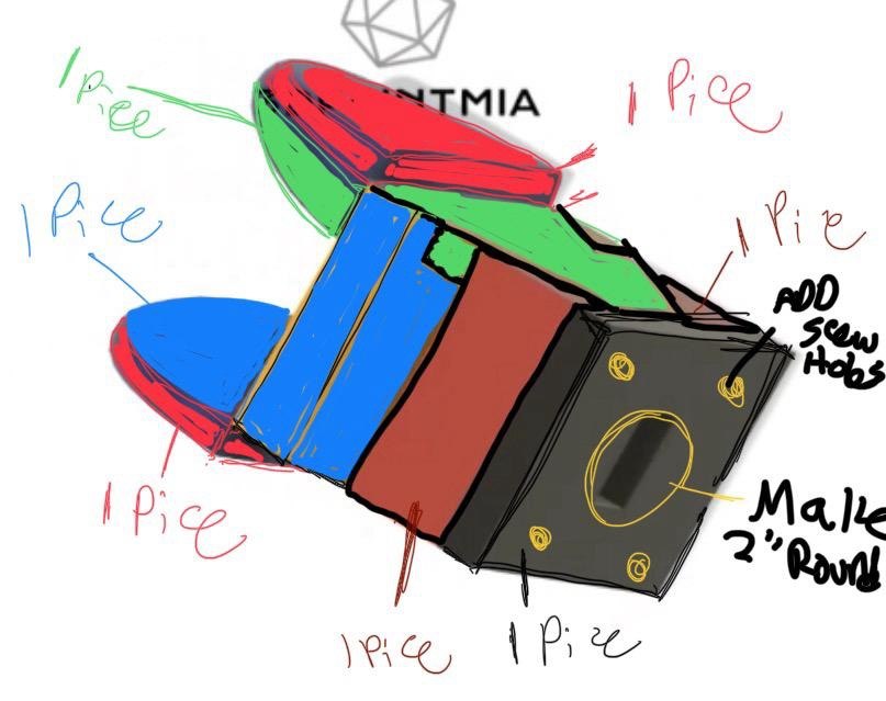CAD sketch showing an oversized part split into printable sections