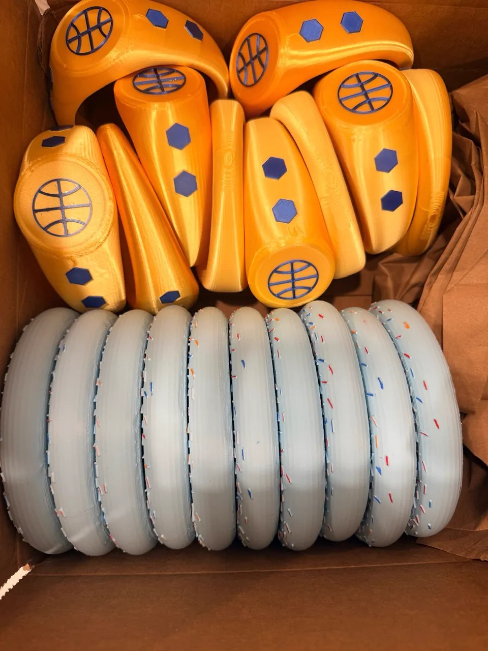 Batch of custom 3D printed rings ready to ship